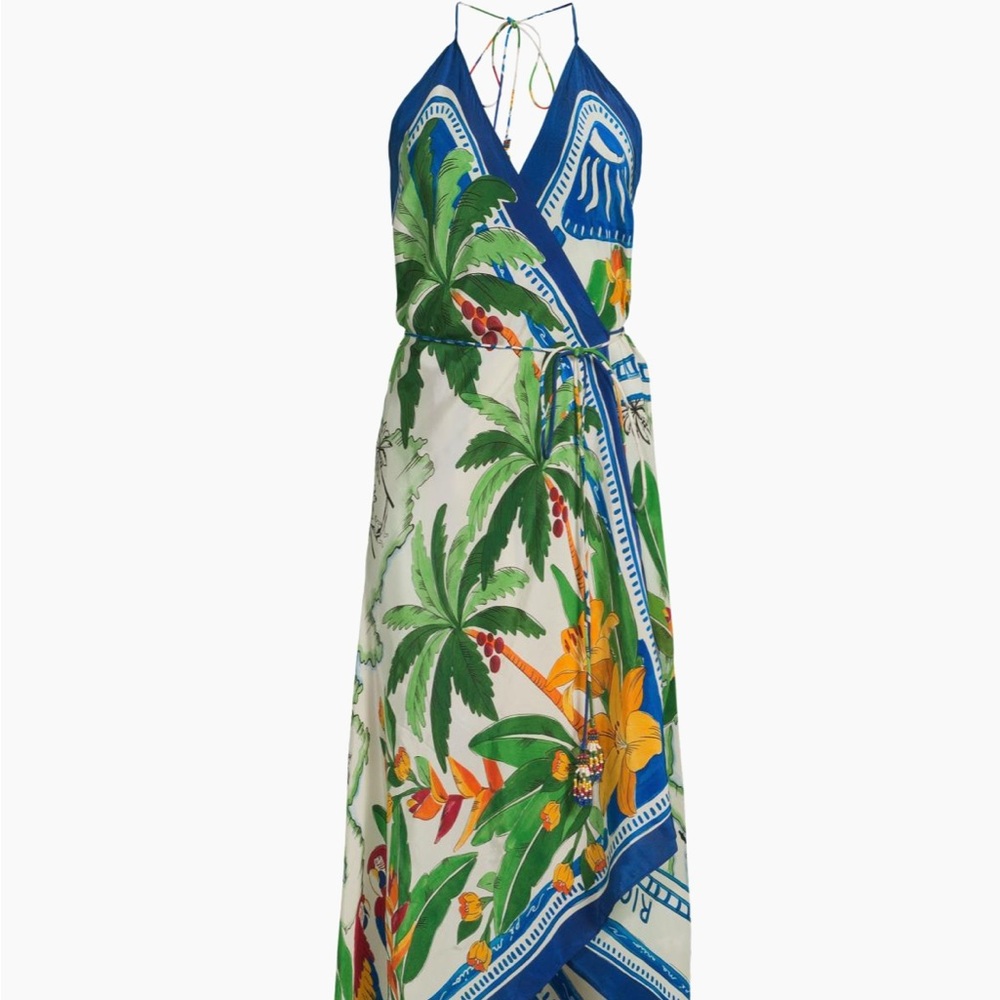 FARM Rio Tropical Destination Handkerchief Cover-Up Maxi Dress